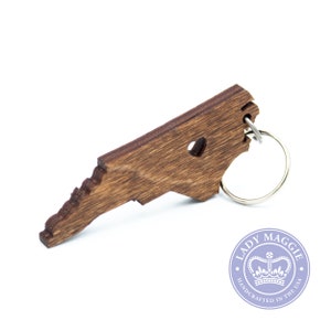 North Carolina Keychain NC State Keychain Wooden North Carolina Carved Key Ring Wooden Engraved NC Charm image 4