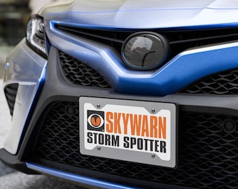 Skywarn Storm Spotter Vanity License Plate | NWS SKYWARN Storm Spotter License Plate | Storm Spotter Car Tag