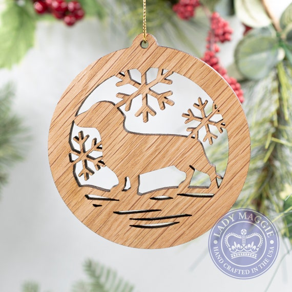 Dachshund Christmas Ornament Doxie Dog Silhouette Cut Wooden | Etsy