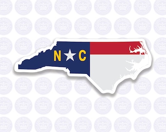 North Carolina Decal - NC State Flag Decal - North Carolina State Bumper Sticker - State of NC Decal - NC Flag Decal