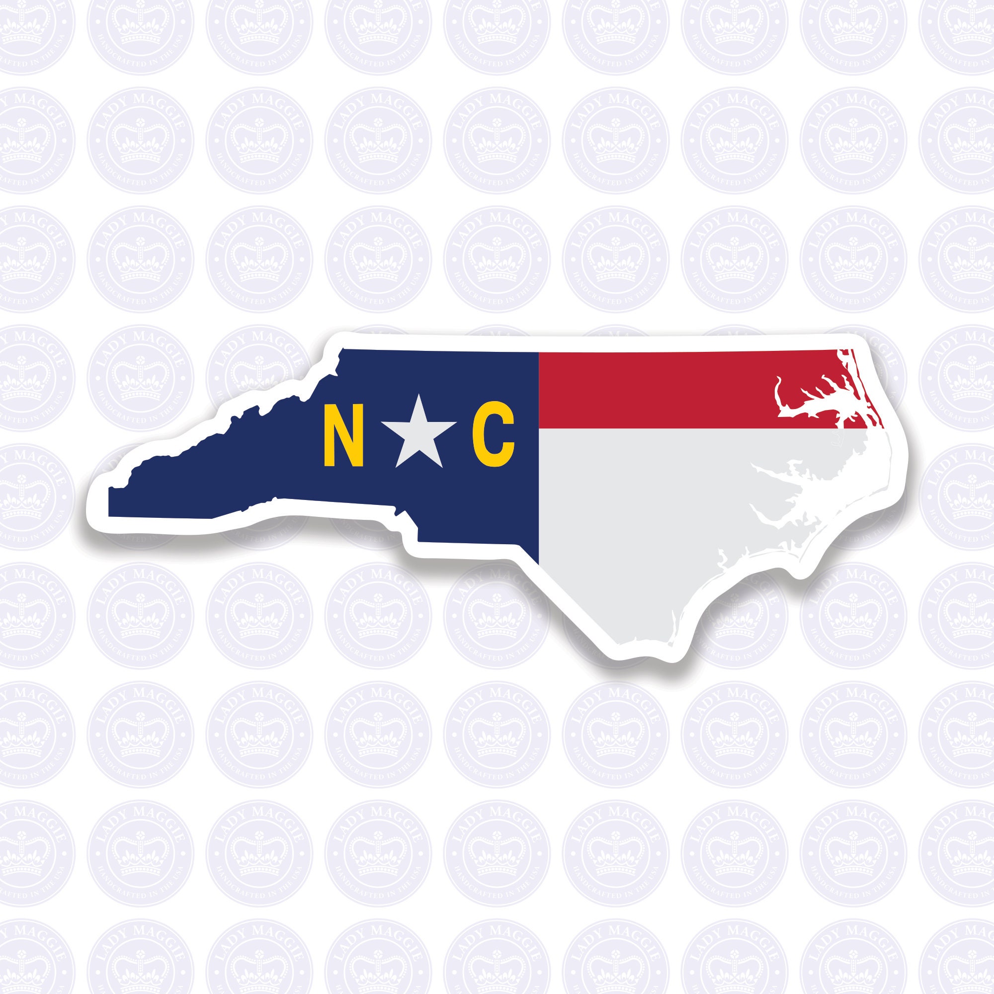 North Carolina Decal - NC State Flag Decal - North Carolina State Bumper Sticker - State of NC Decal - NC Flag Decal