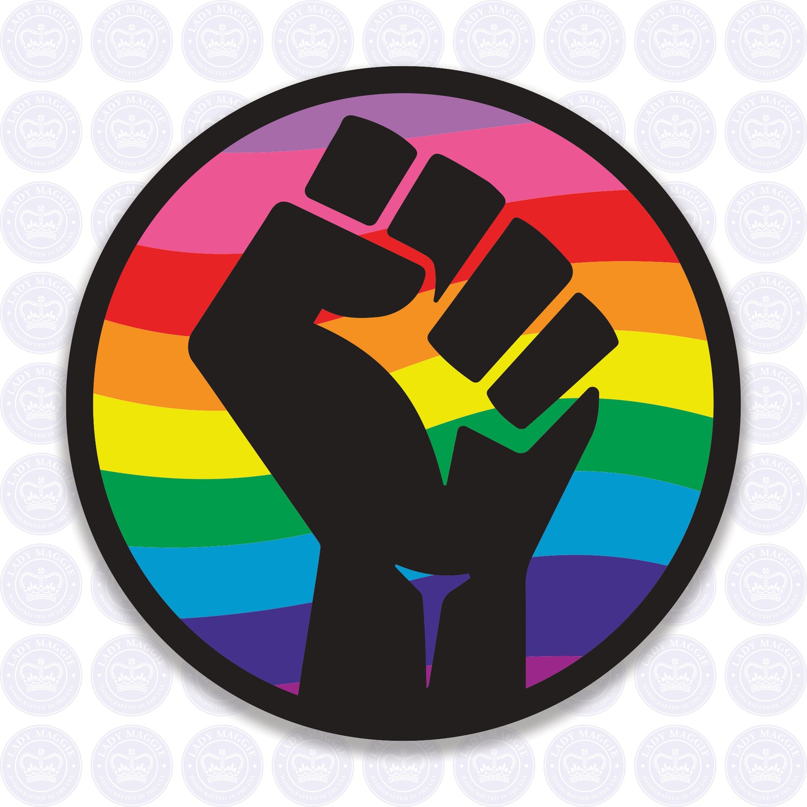 Raised Fist Rainbow Decal Equality Solidarity LBGTQ BLM Etsy