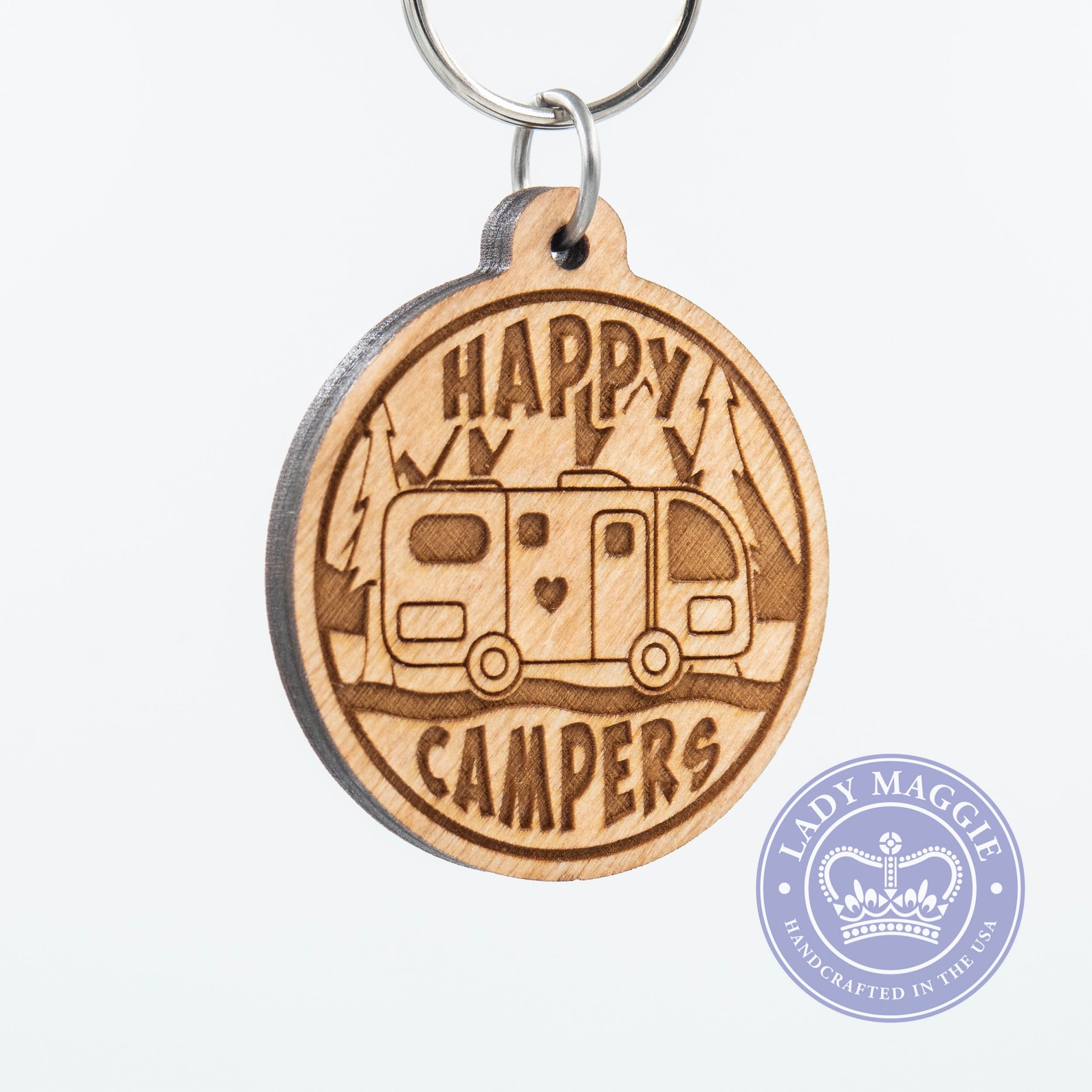 Happy Campers RV Camper Keychain Motorhome Camper Charm Etsy
