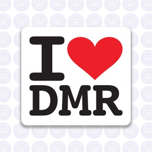 I Love DMR Decal Amateur Radio Decal - DMR Bumper Sticker Radio Ham - I Heart Digital Mobile Radio Laptop Decal - Ham Radio Yeti Decal