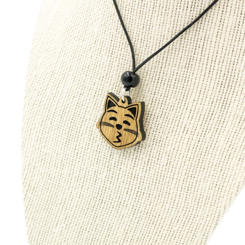 Kissy Cat Emoji Necklace Kissing Cat Face Emoji Charm Etsy