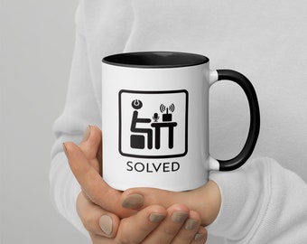 Ham Radio Hobby Mug | Problem Solved - Hobby Coffee Cup | Amateur Radio Mug with Color Inside | Radio Operator Mug | Gift for Ham Operator