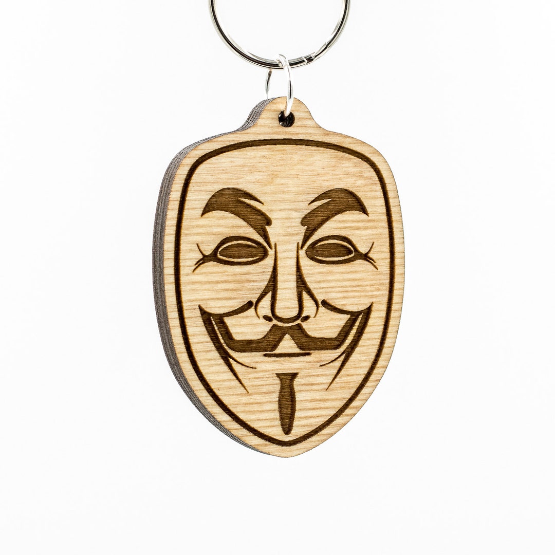 Anonymous Keychain Guy Fawkes Mask Keychain Anonymous Etsy