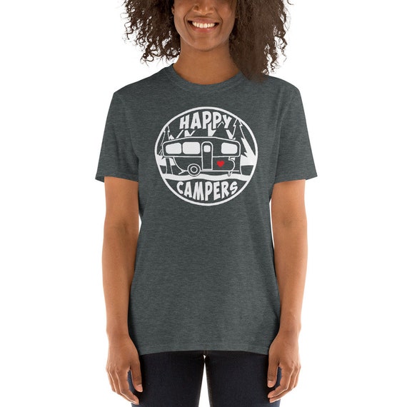 Camping T-Shirt - Happy Camping Trailer Camper Tee Camping T-Shirt - Happy Camping Trailer Camper Tee