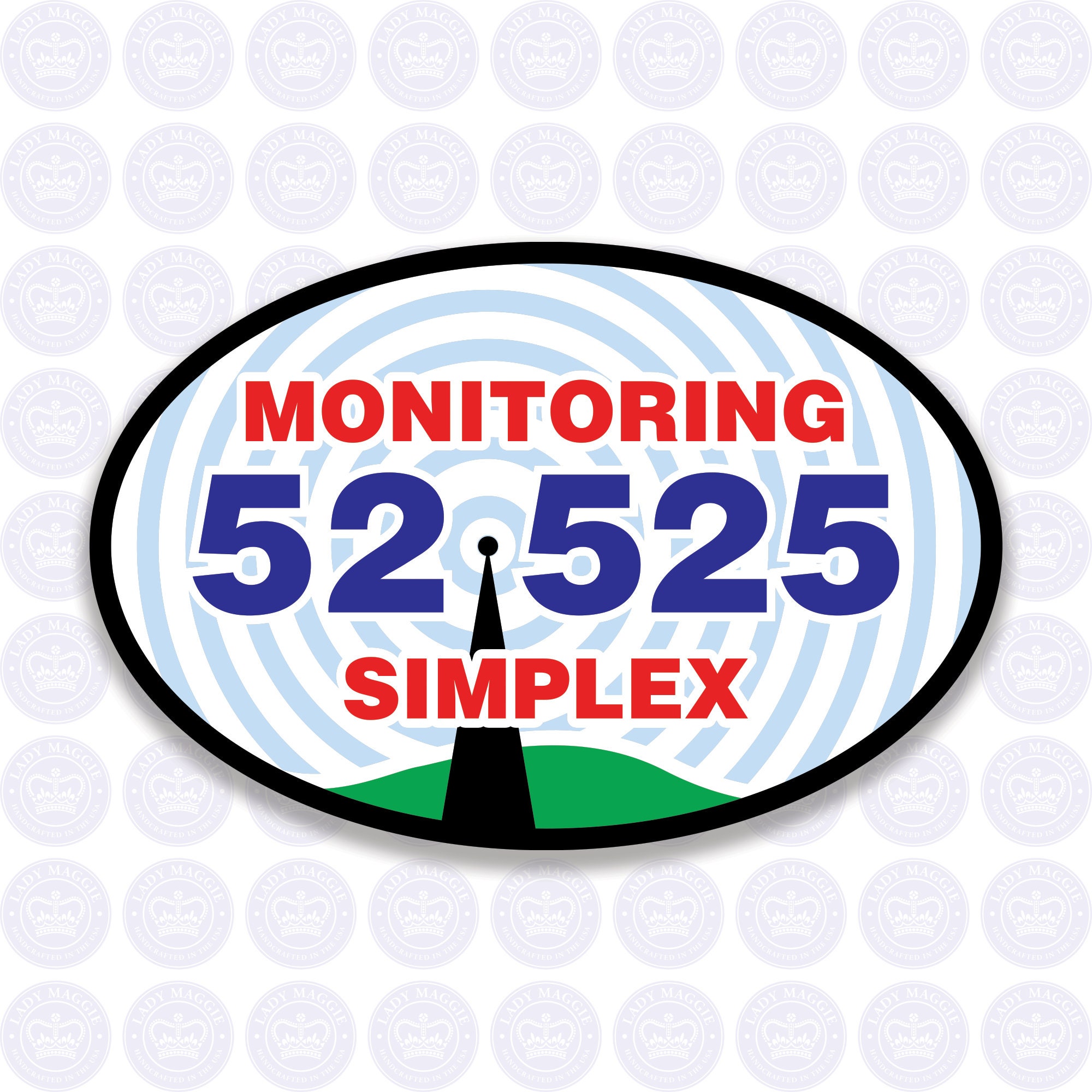 52.525 - 6m National Simplex Calling Frequency Decal - Amateur Radio Oval Decal / Sticker - Radio Ham