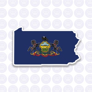 Pennsylvania Decal - PA State Flag Decal - Pennsylvania State Bumper Sticker - Pennsylvania Decal PA Flag Sticker - Pennsylvania Yeti Decal