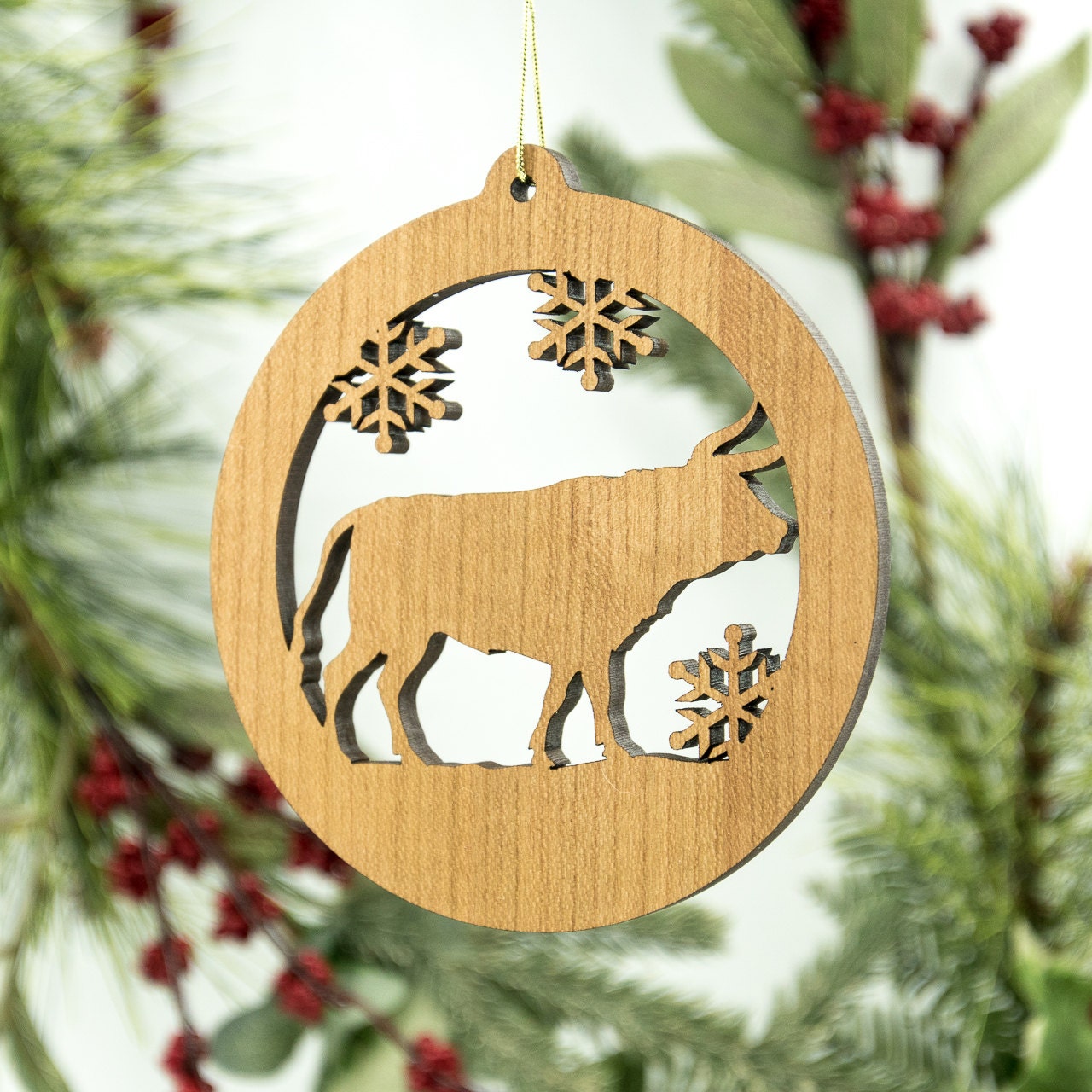 Bull Christmas Ornament 
