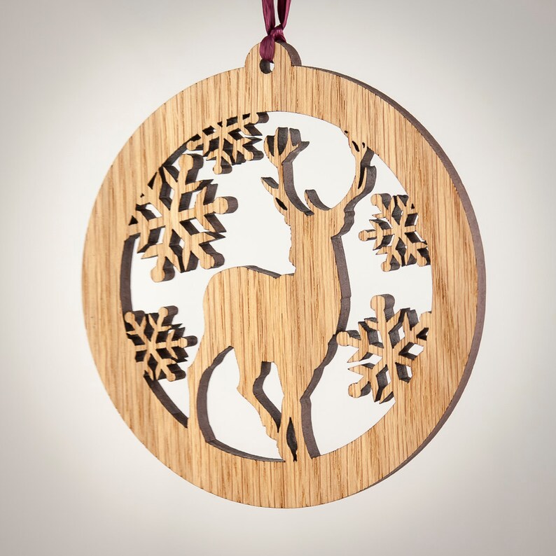 Deer Christmas Wood Ornament Wildlife Silhouette Laser Cut - Etsy