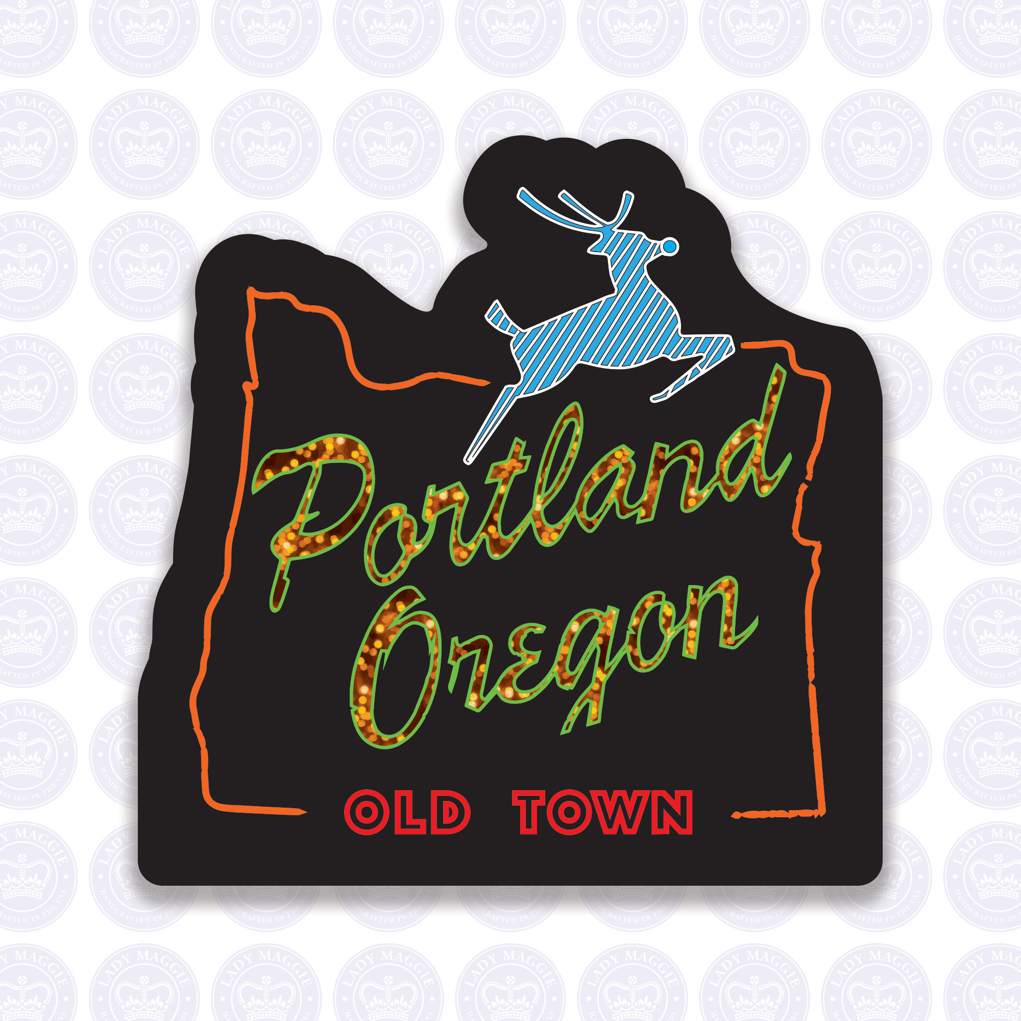 Portland Oregon Old Town Decal - Old Town Portland OR Bumper Sticker - Oregon Decal - Portland OR Decal