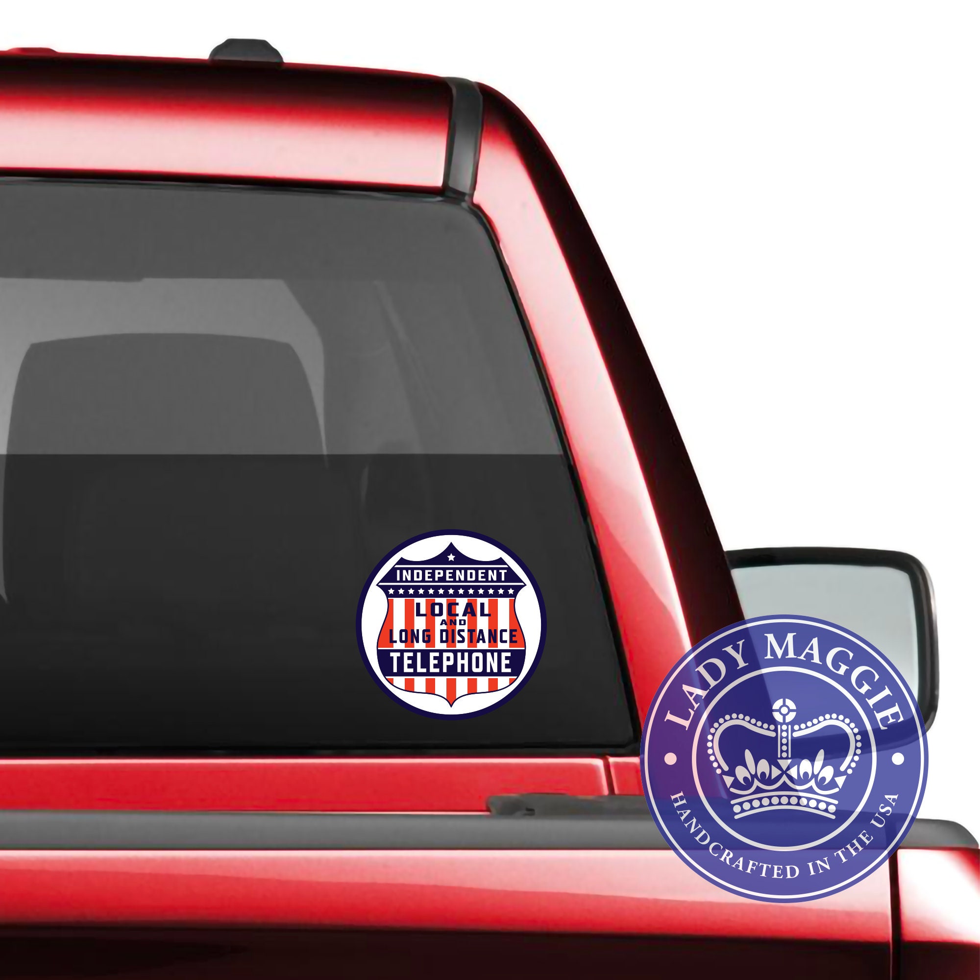 Telecom Sticker Sample Independent Telephone Bumper Sticker - Retro Telephone Company Logo ...