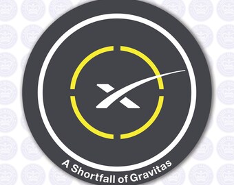 SpaceX Drone Ship - A Shortfall of Gravitas - SpaceX Drone Ship Logo Sticker - Space X Logo Decal - Aerospace Decal for Yeti Laptop