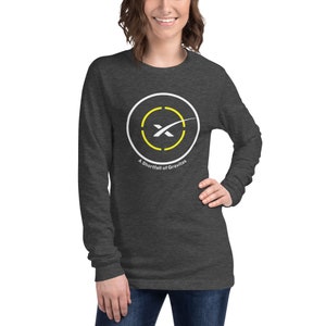 SpaceX Drone Ship A Shortfall of Gravitas T-Shirt SpaceX Unisex Long Sleeve Tee Dark Grey Heather