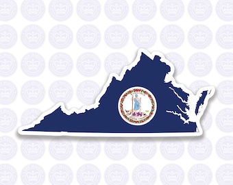 Virginia Decal - VA State Flag Decal - Virginia State Bumper Sticker - Commonwealth of Virginia Decal VA Flag Sticker