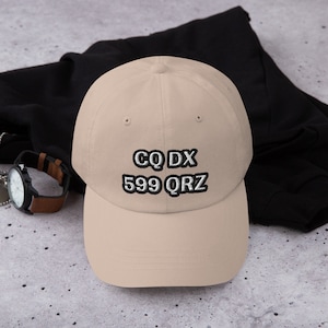 Ham Radio DX Hunters Hat - Ham Radio Embroidered Dad Hat - CQ DX Baseball Cap Ball Cap Dad Hat with Embroidery