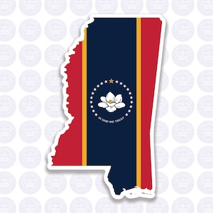Mississippi Decal - New MS State Flag Decal - Mississippi Bumper Sticker - State of Mississippi Decal MS Flag Sticker Mississippi Sticker