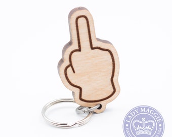 Middle Finger Emoji Keychain - Raised Middle Finger Emoji - Obscene Gesture - Giving the Finger Keychain - Flipping Off - The Bird Keyring