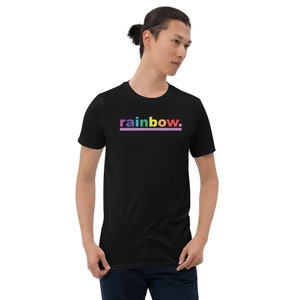 Rainbow Short-Sleeve Unisex T-Shirt Rainbow Pride Shirt LBGTQ Pride Shirt LGBTQ Pride Tee Black
