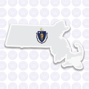 Massachusetts Decal - MA State Flag Decal - Massachusetts State Bumper Sticker - State of Massachusetts Decal MA Flag Sticker Massachusetts