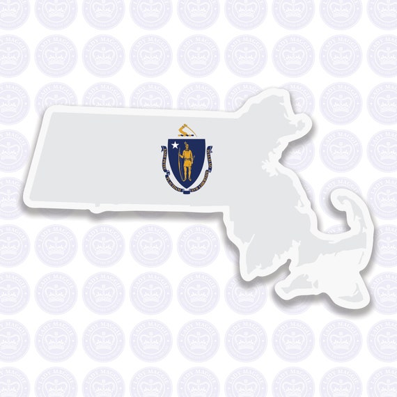 picture Massachusetts State Flag Outline massachusetts decal ma state flag decal massachusetts etsy