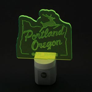 Portland Oregon Old Town Nightlight Old Town Portland LED Nightlight White Stag Sign Nightlight Porland OR Nightlight image 2