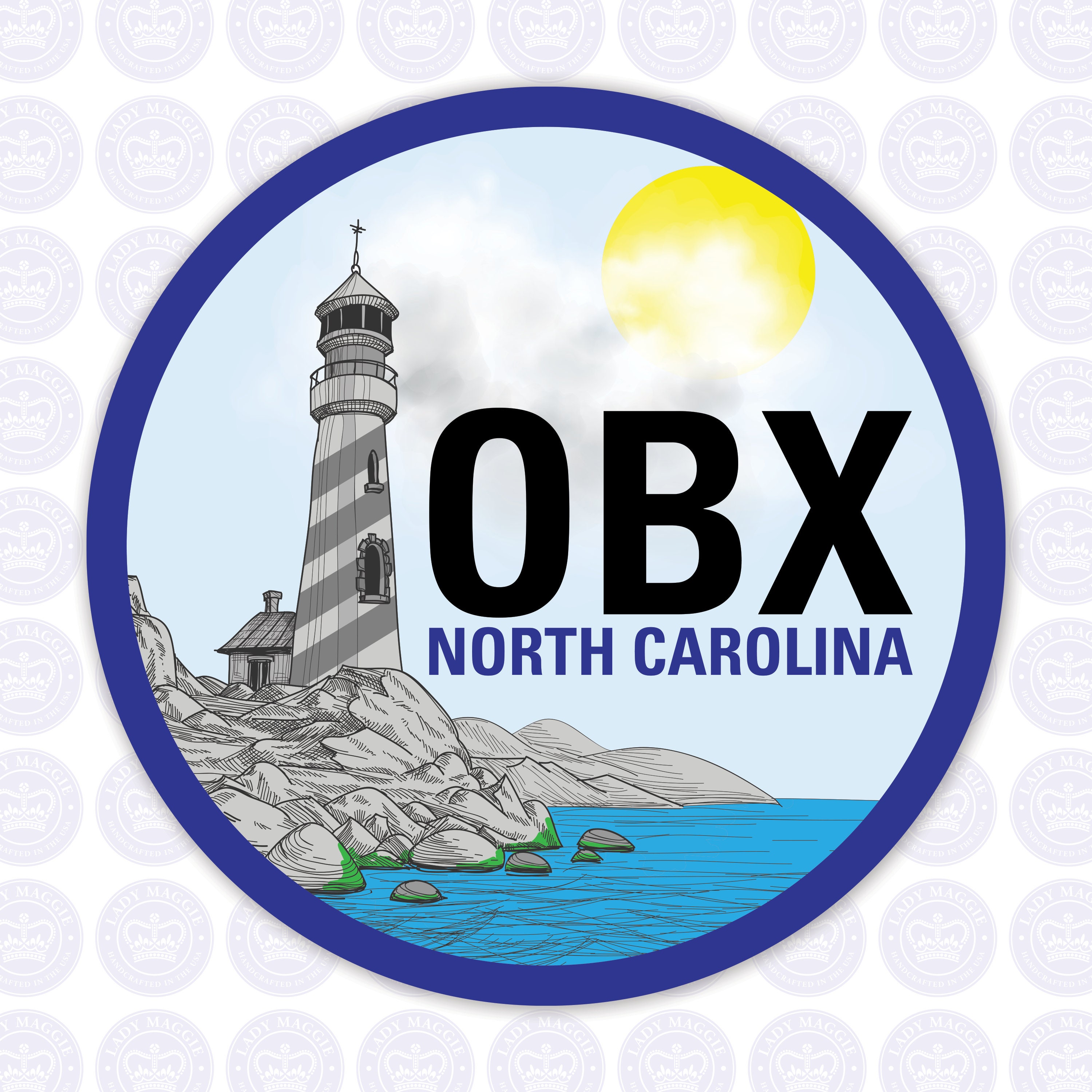 OBX Decal - Outer Banks Bumper Sticker - OBX Outer Banks Decal - Outer Banks North Carolina Laptop Decal - OBX Rocky Cliff Carolina Yeti