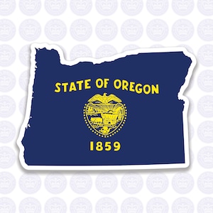 Oregon Decal - OR State Flag Decal - Oregon State Bumper Sticker - State of Oregon Decal - Oregon Flag Decal Sticker - Oregon Yeti Decal