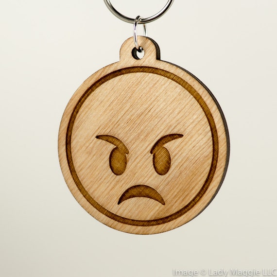 Nerd Face Emoji Porte-clés en bois Nerd avec des lunettes Emoji