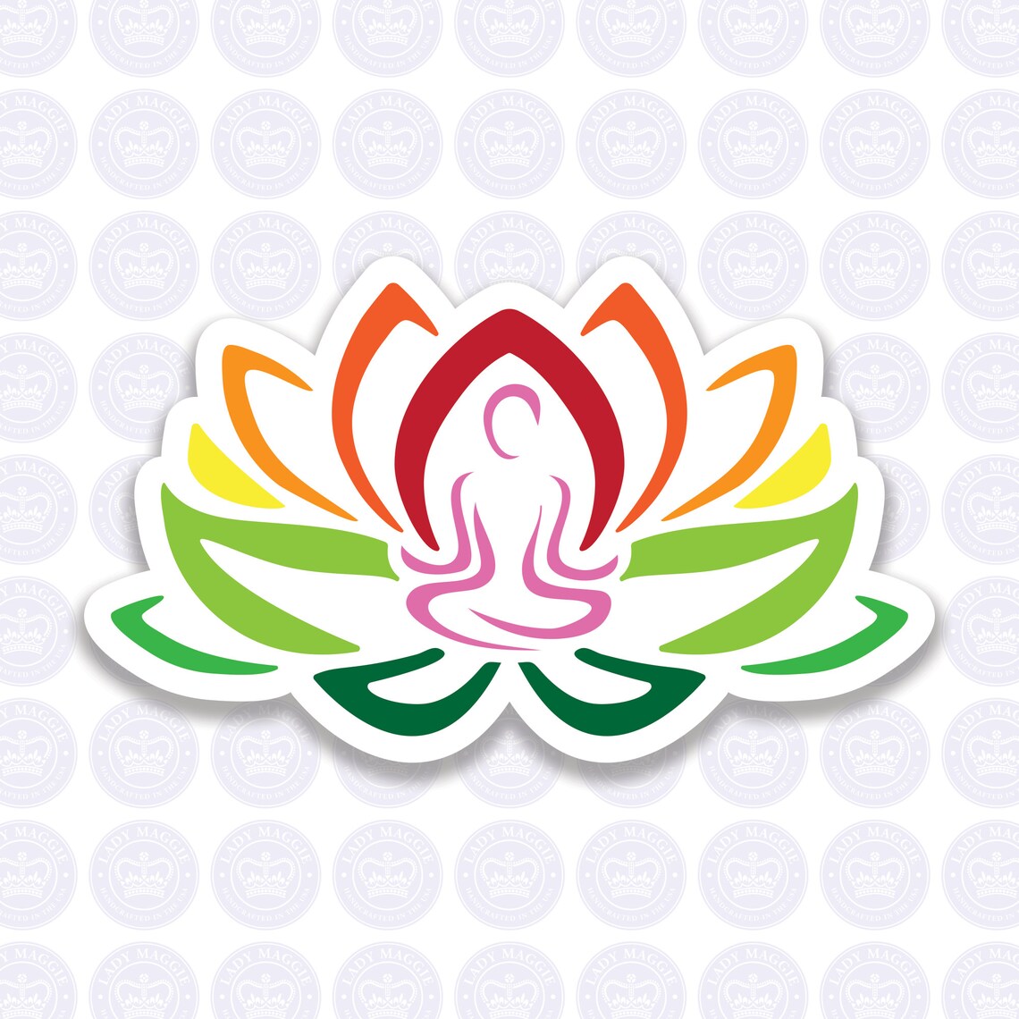 Lotus Flower Yoga Decal Lotus Flower Decal Sukhasana Pose Etsy