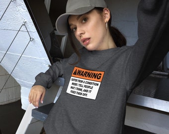 Warning: I Speak My Mind Unisex Sweatshirt | No Filter | Piss People Off Sweatshirt | Outspoken | Argumentative | Warning I Offend People