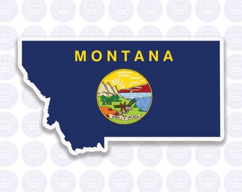 Montana Decal - MT State Flag Decal - Montana State Bumper Sticker - State of Montana Decal - MT Flag Sticker - Montana Bumper Sticker