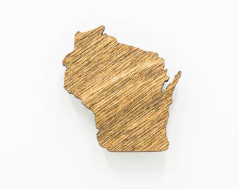 Wisconsin Wooden Magnet - WI State Magnet - State of Wisconsin Wooden Wisconsin Laser Cut Magnet - Wooden WI Charm - Wisconsin State Magnet