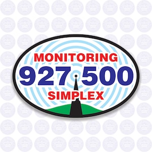 927.500 - 33cm Band - National Simplex Calling Frequency Decal - Amateur Radio Oval Decal / Sticker - Radio Ham