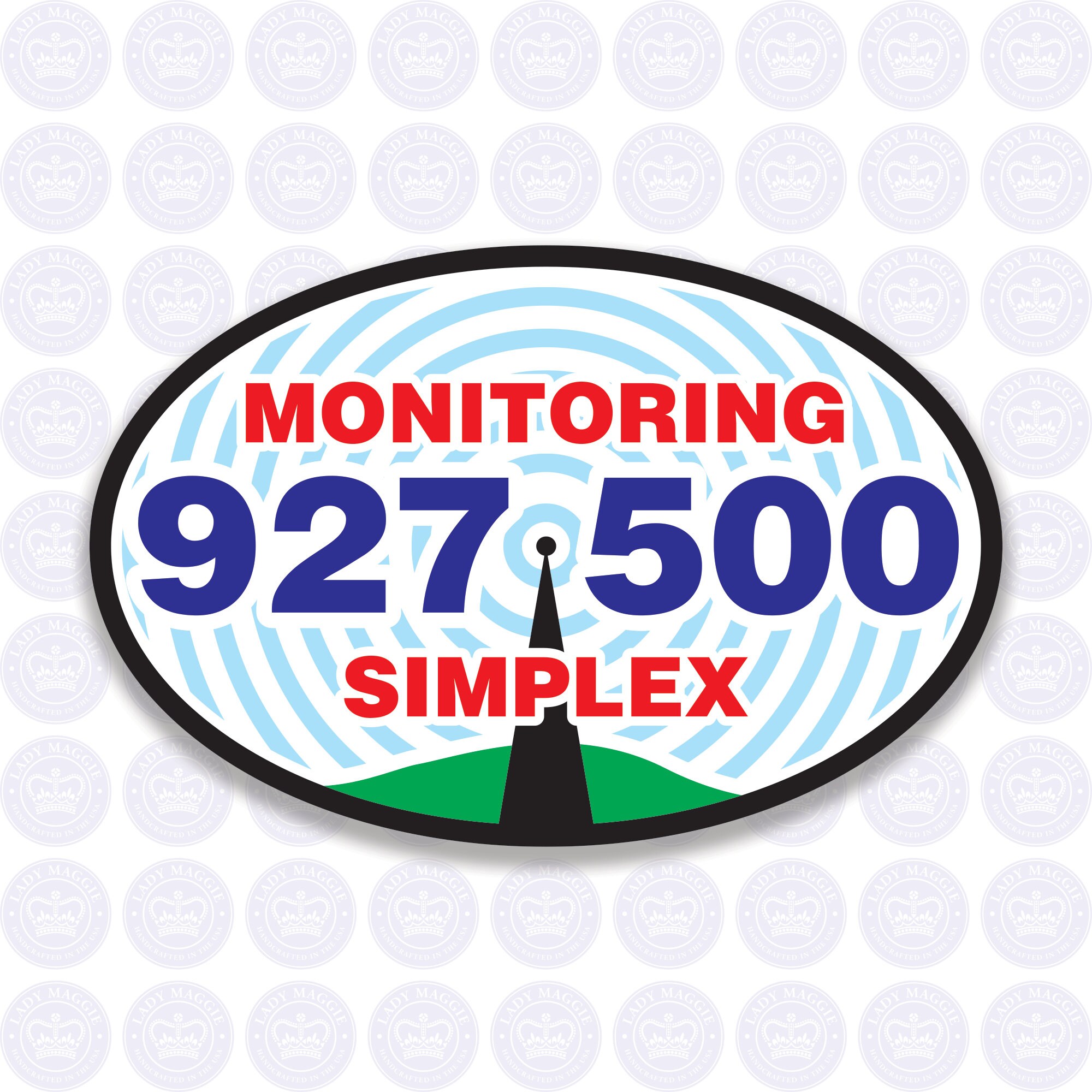 927.500 33cm Band National Simplex Calling Frequency Decal