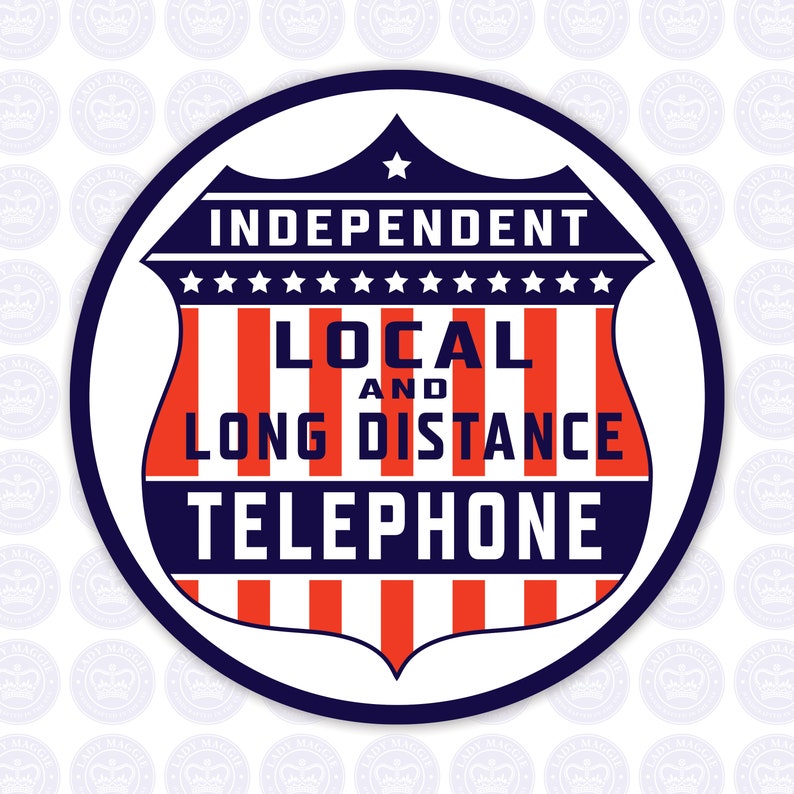 Telecom Sticker Independent Telephone Bumper Sticker - Retro Telephone Company Logo ...