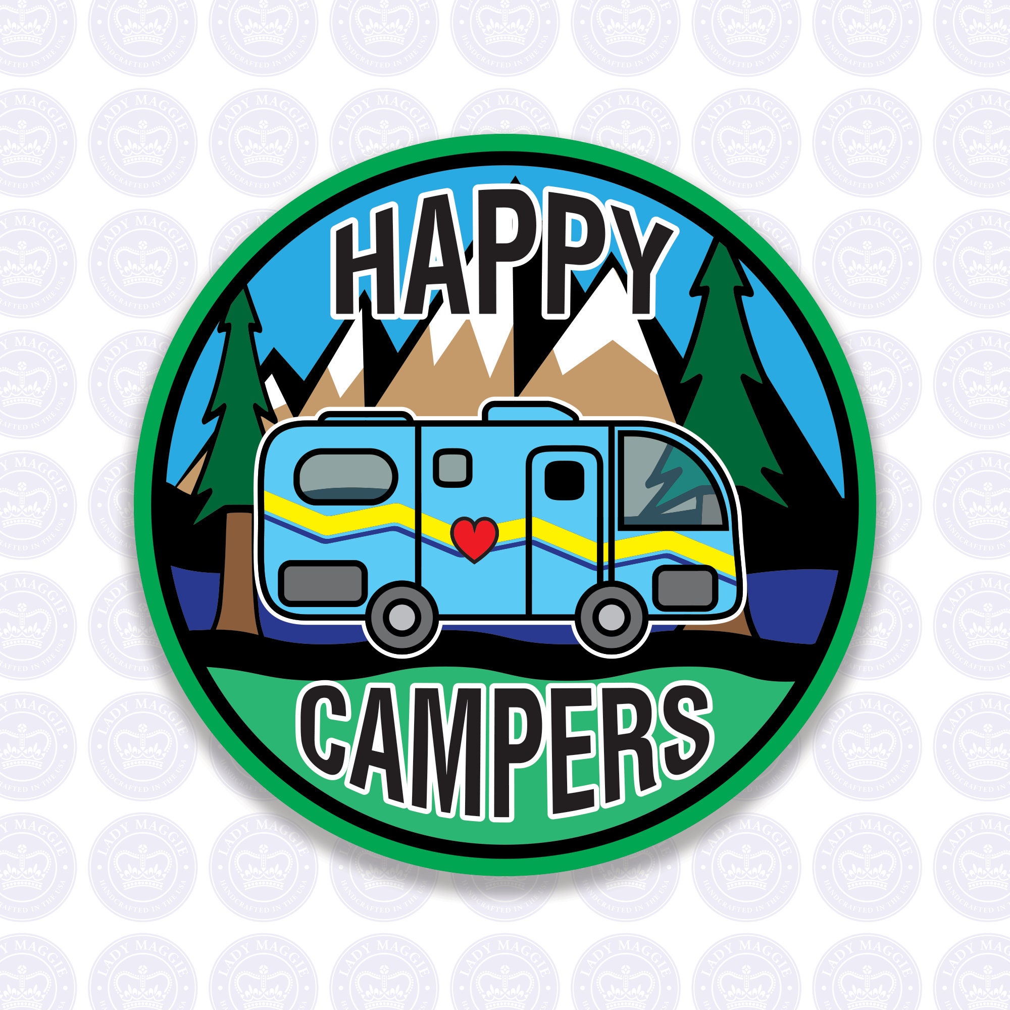Happy Campers RV Camper Decal Camping Trailer Bumper Sticker | Etsy