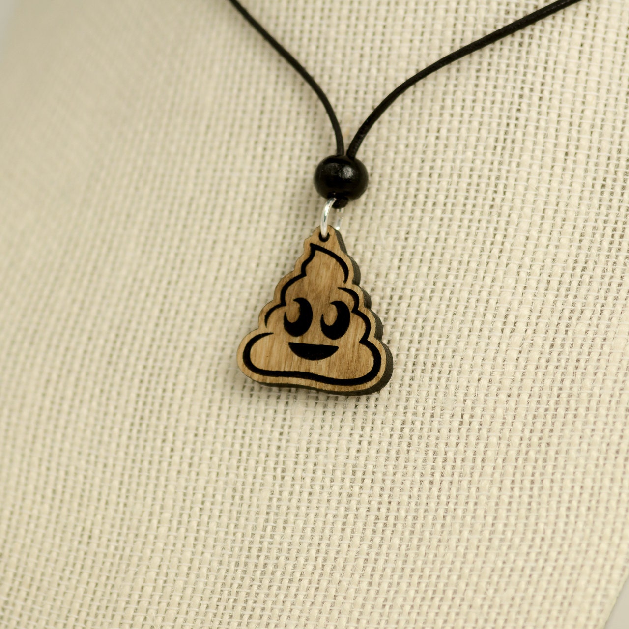 Poo Emoji Wooden Charm Necklace Poop Emoji Charm Necklace Etsy