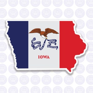 Iowa Decal -IA State Flag Decal - Iowa State Bumper Sticker - State of Iowa Decal - IA Flag Sticker - Iowa Bumper Sticker
