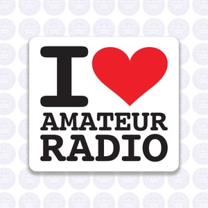 I Love Amateur Radio Decal - Amateur Radio Decal - Bumper Sticker Radio Ham - I Heart Amateur Radio Laptop Decal - Ham Radio Yeti Decal