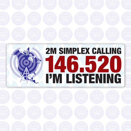 146.520 - 2m National Simplex Calling Frequency Decal - Amateur Radio Rectangle Decal / Sticker - Radio Ham