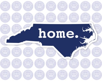 North Carolina Home Decal - Blue NC State Decal - North Carolina State Bumper Sticker - State of NC Decal - NC Blue Decal