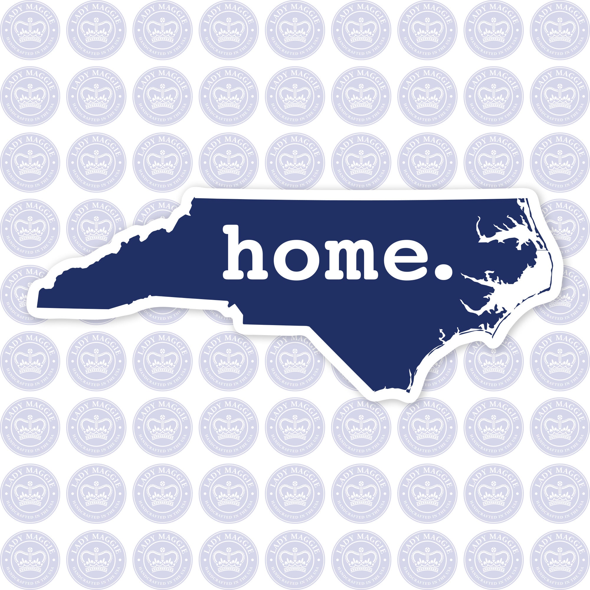 North Carolina Home Decal - Blue NC State Decal - North Carolina State Bumper Sticker - State of NC Decal - NC Blue Decal