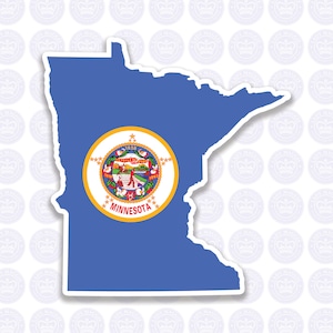 Minnesota Decal - MN State Flag Decal - Minnesota State Bumper Sticker - State of Minnesota Decal - MN Flag Sticker