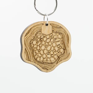 Altered Carbon Keychain - Cortical Stacks Keychain - Altered Carbon Carved Wood Key Ring - Altered Carbon Stack Wooden Engraved Keychain