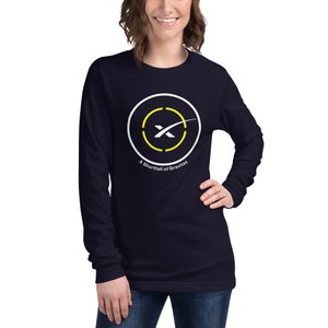 SpaceX Drone Ship A Shortfall of Gravitas T-Shirt SpaceX Unisex Long Sleeve Tee Navy