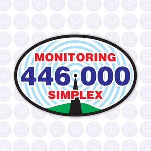 446.000 - 70cm National Simplex Calling Frequency Decal - Amateur Radio Oval Decal / Sticker - Radio Ham