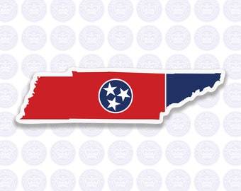 Tennessee Decal - TN State Flag Decal - Tennessee State Bumper Sticker - State of Tennessee Decal - TN Flag Sticker - Tennessee Sticker